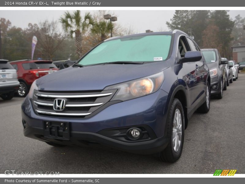Twilight Blue Metallic / Gray 2014 Honda CR-V EX-L