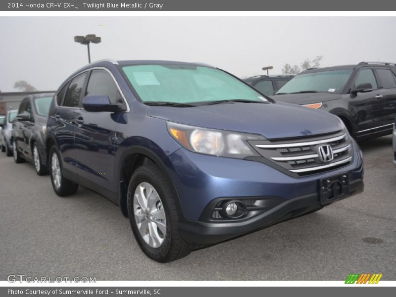 Twilight Blue Metallic / Gray 2014 Honda CR-V EX-L