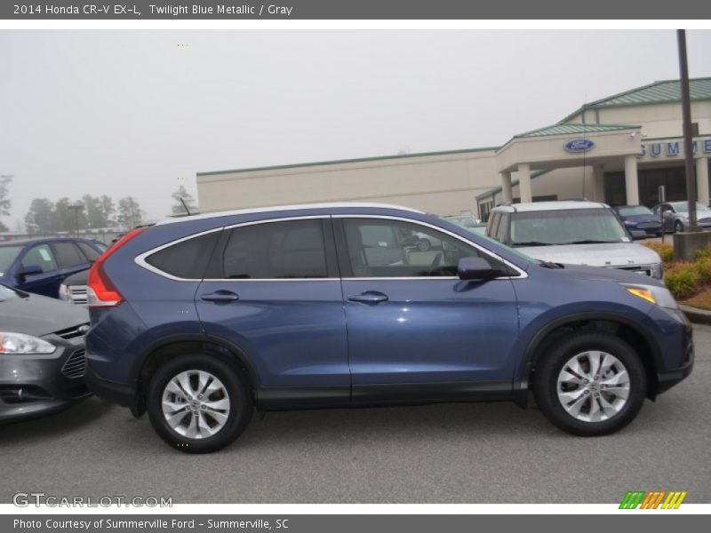 Twilight Blue Metallic / Gray 2014 Honda CR-V EX-L