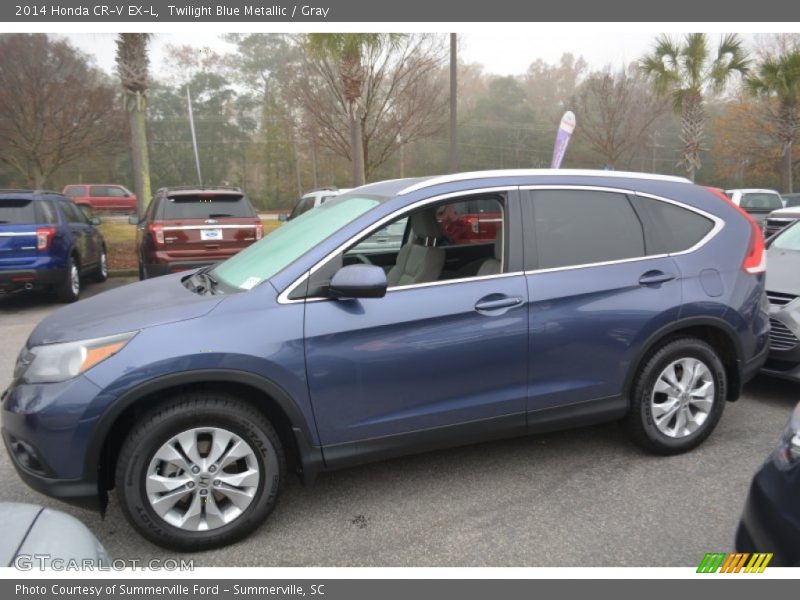 Twilight Blue Metallic / Gray 2014 Honda CR-V EX-L
