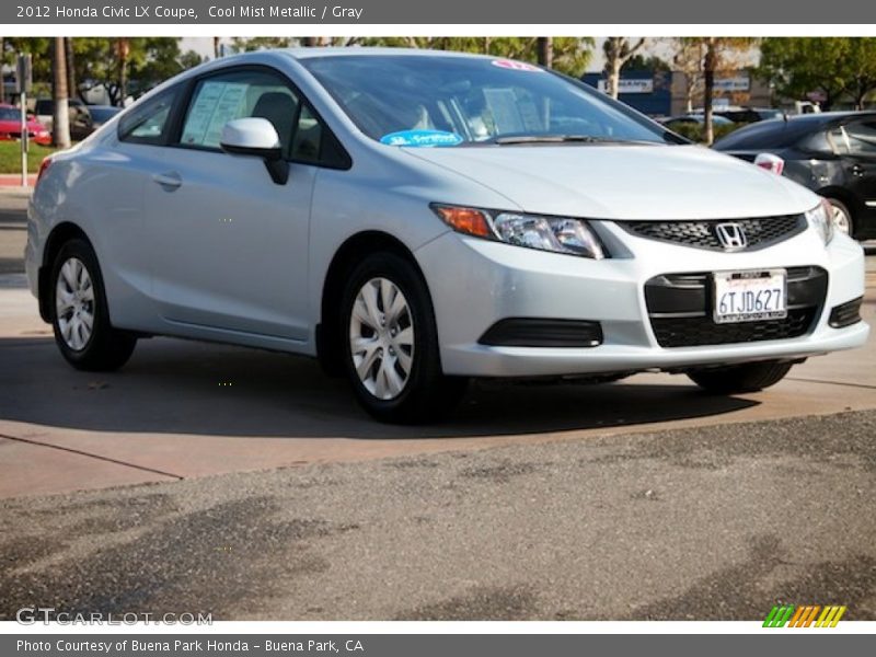 Cool Mist Metallic / Gray 2012 Honda Civic LX Coupe