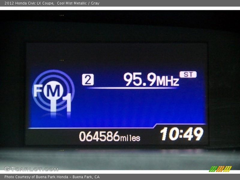 Cool Mist Metallic / Gray 2012 Honda Civic LX Coupe