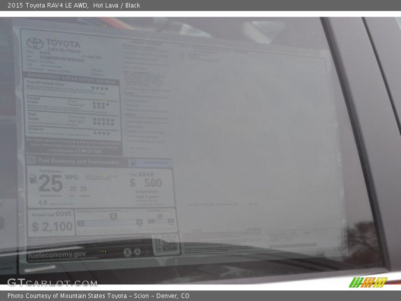 Hot Lava / Black 2015 Toyota RAV4 LE AWD