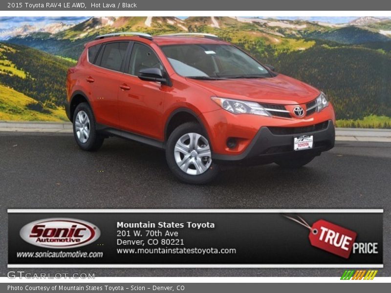 Hot Lava / Black 2015 Toyota RAV4 LE AWD