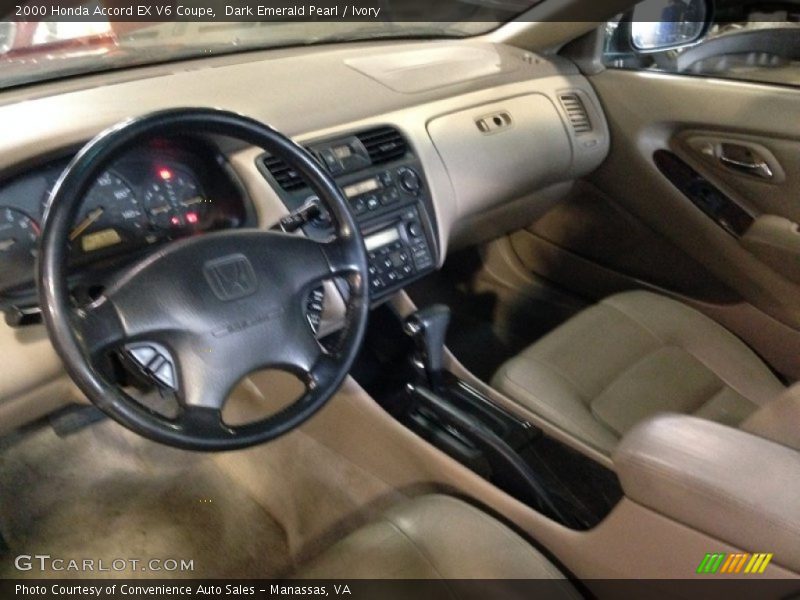 Dark Emerald Pearl / Ivory 2000 Honda Accord EX V6 Coupe