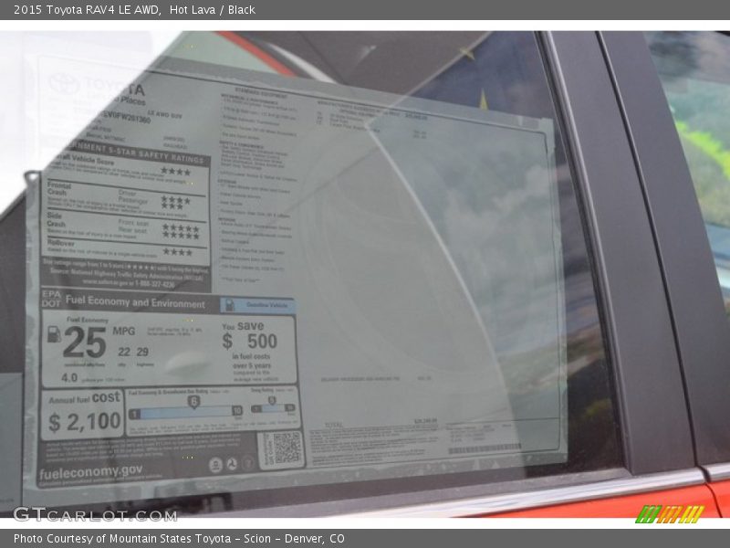 Hot Lava / Black 2015 Toyota RAV4 LE AWD