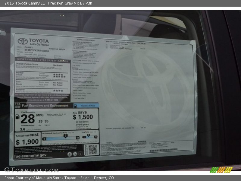 Predawn Gray Mica / Ash 2015 Toyota Camry LE
