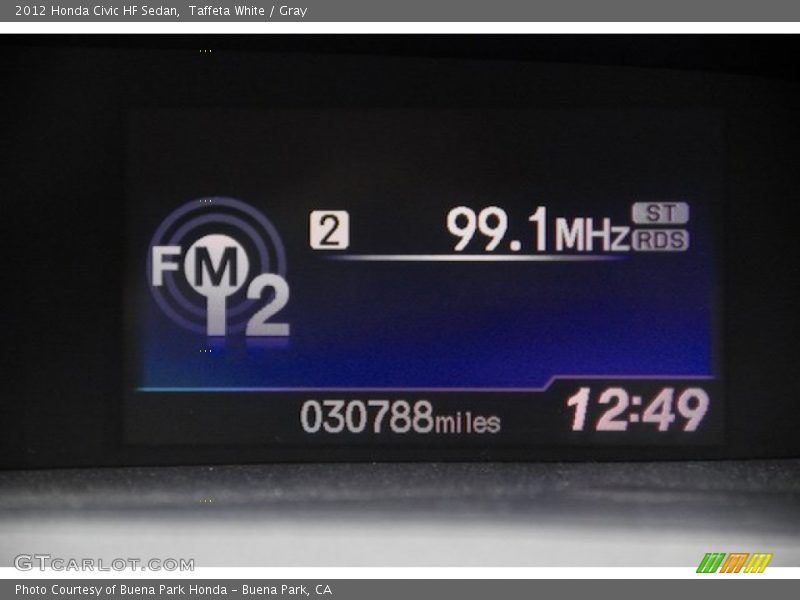 Taffeta White / Gray 2012 Honda Civic HF Sedan