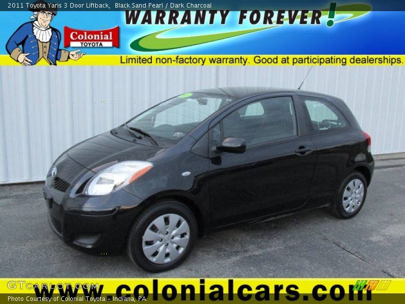 Black Sand Pearl / Dark Charcoal 2011 Toyota Yaris 3 Door Liftback