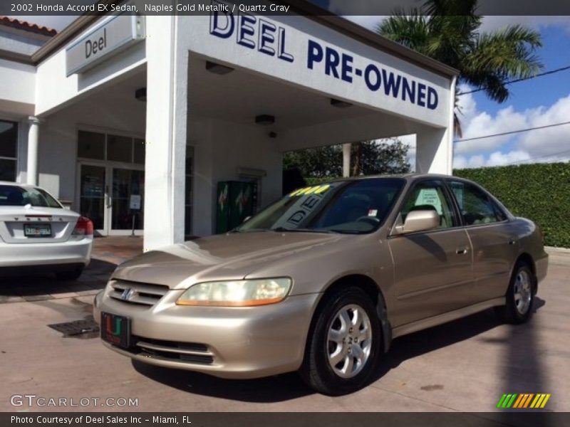 Naples Gold Metallic / Quartz Gray 2002 Honda Accord EX Sedan