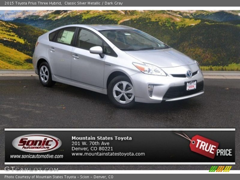 Classic Silver Metallic / Dark Gray 2015 Toyota Prius Three Hybrid