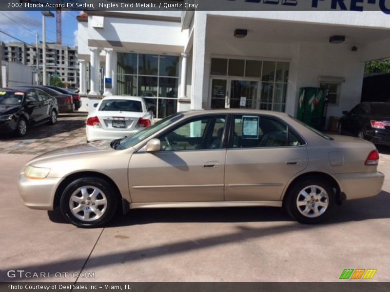 Naples Gold Metallic / Quartz Gray 2002 Honda Accord EX Sedan