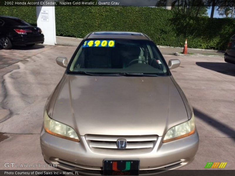 Naples Gold Metallic / Quartz Gray 2002 Honda Accord EX Sedan