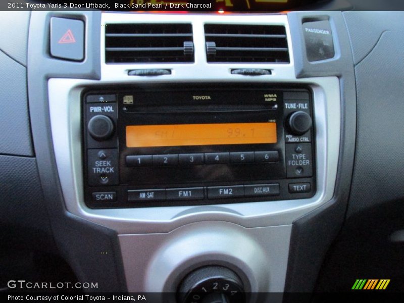 Black Sand Pearl / Dark Charcoal 2011 Toyota Yaris 3 Door Liftback