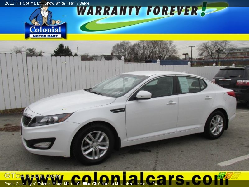 Snow White Pearl / Beige 2012 Kia Optima LX