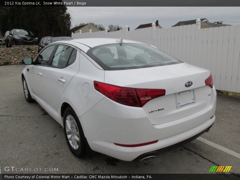 Snow White Pearl / Beige 2012 Kia Optima LX