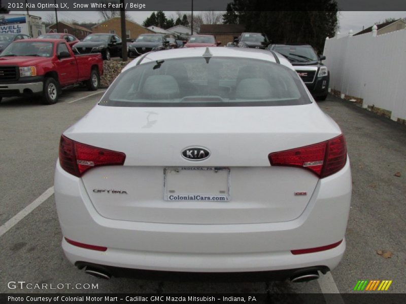 Snow White Pearl / Beige 2012 Kia Optima LX