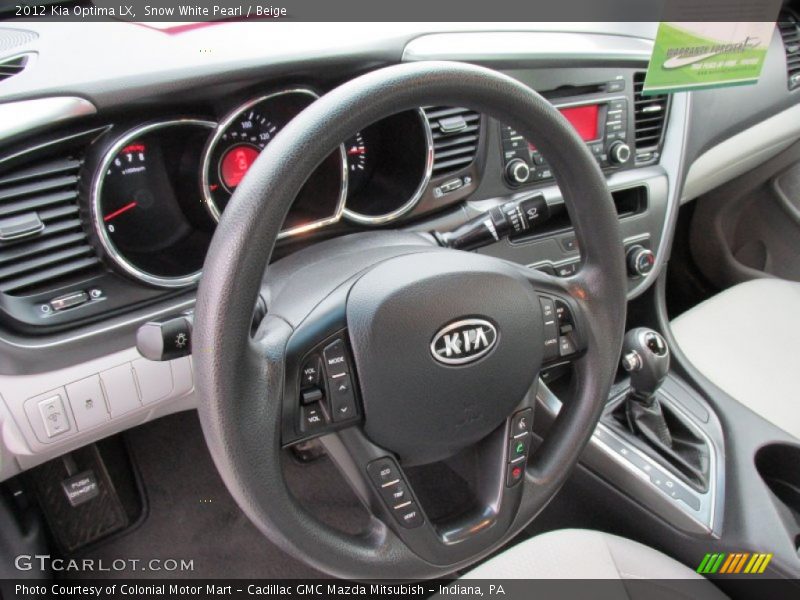 Snow White Pearl / Beige 2012 Kia Optima LX