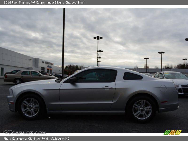 Ingot Silver / Charcoal Black 2014 Ford Mustang V6 Coupe