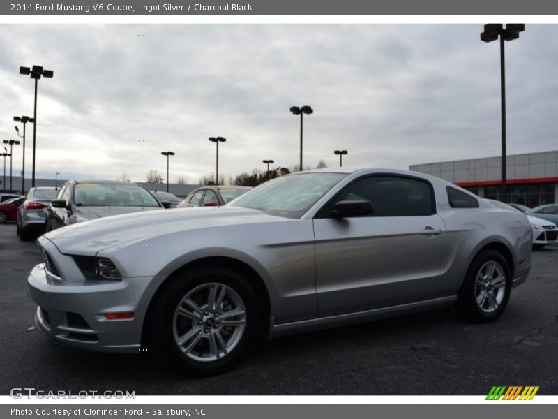 Ingot Silver / Charcoal Black 2014 Ford Mustang V6 Coupe