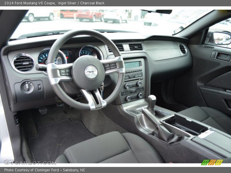 Ingot Silver / Charcoal Black 2014 Ford Mustang V6 Coupe