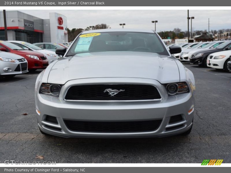 Ingot Silver / Charcoal Black 2014 Ford Mustang V6 Coupe