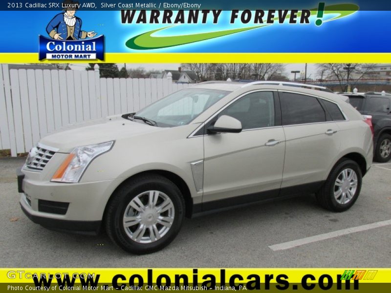 Silver Coast Metallic / Ebony/Ebony 2013 Cadillac SRX Luxury AWD