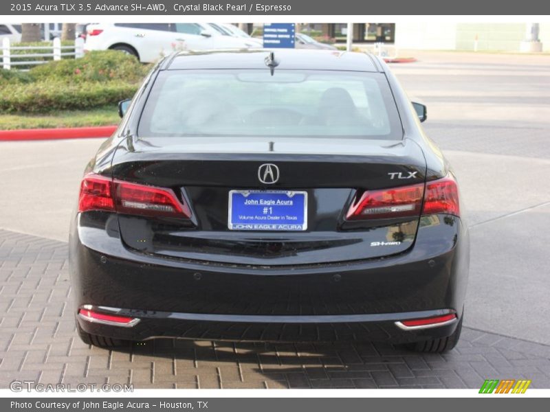 Crystal Black Pearl / Espresso 2015 Acura TLX 3.5 Advance SH-AWD