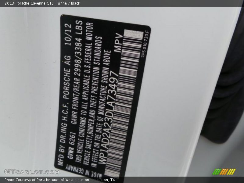 White / Black 2013 Porsche Cayenne GTS