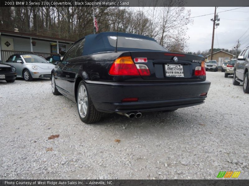 Black Sapphire Metallic / Sand 2003 BMW 3 Series 330i Convertible