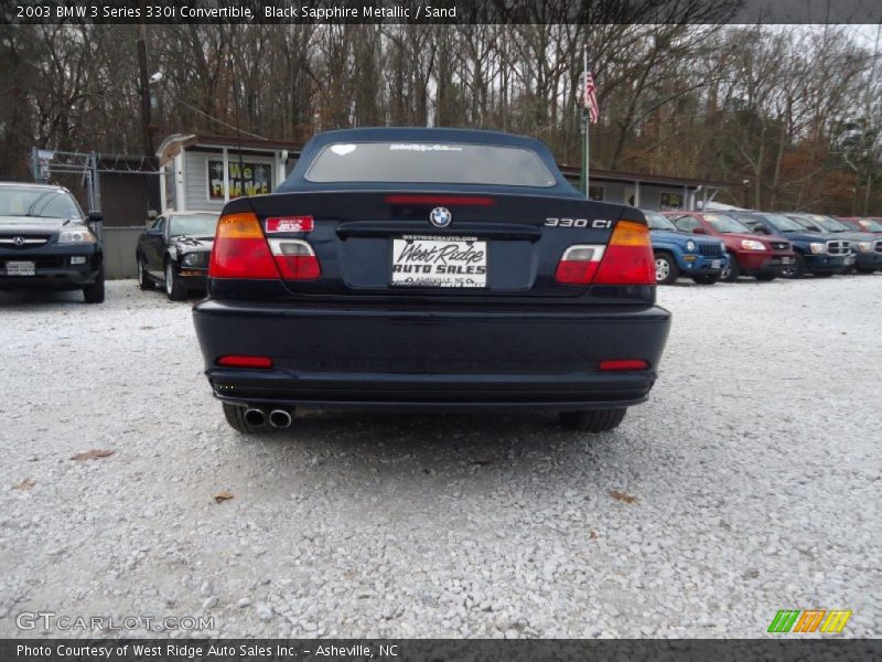 Black Sapphire Metallic / Sand 2003 BMW 3 Series 330i Convertible