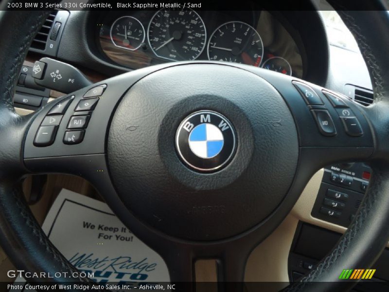 Black Sapphire Metallic / Sand 2003 BMW 3 Series 330i Convertible