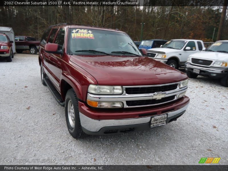 Redfire Metallic / Medium Gray/Neutral 2002 Chevrolet Suburban 1500 LT 4x4