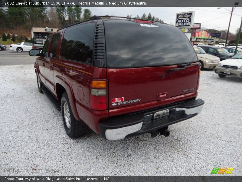 Redfire Metallic / Medium Gray/Neutral 2002 Chevrolet Suburban 1500 LT 4x4