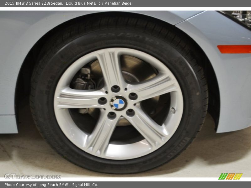Liquid Blue Metallic / Venetian Beige 2015 BMW 3 Series 328i Sedan