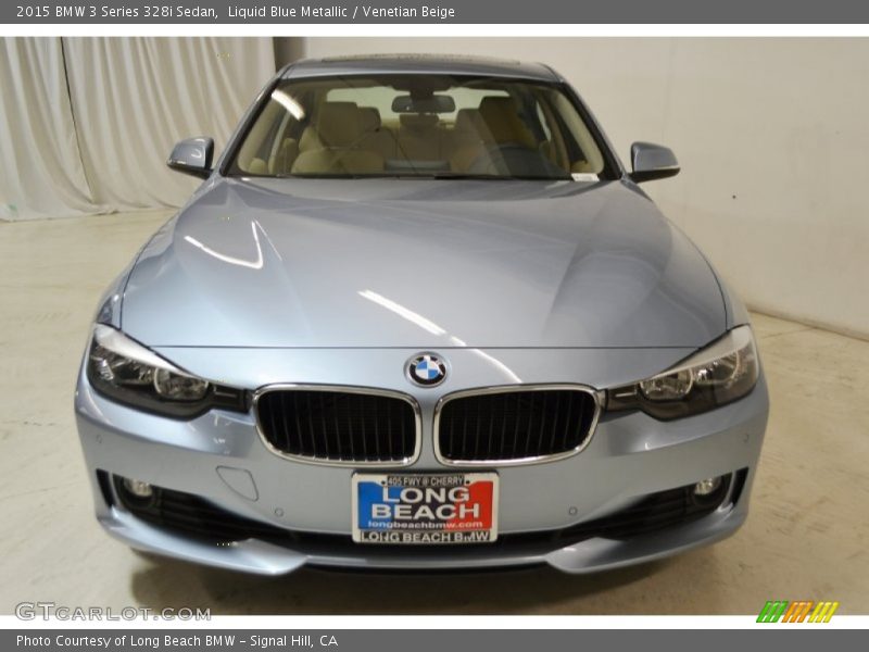 Liquid Blue Metallic / Venetian Beige 2015 BMW 3 Series 328i Sedan