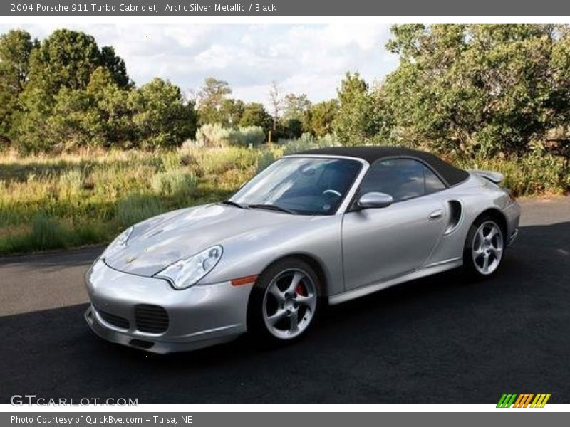 Arctic Silver Metallic / Black 2004 Porsche 911 Turbo Cabriolet
