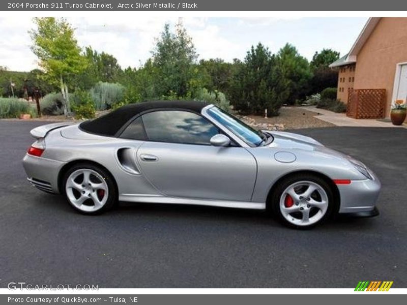 Arctic Silver Metallic / Black 2004 Porsche 911 Turbo Cabriolet