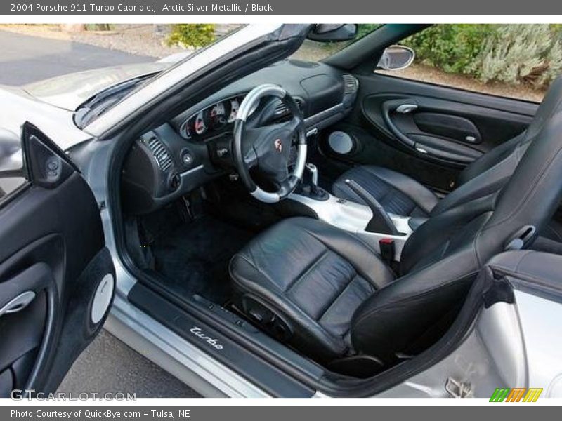 Arctic Silver Metallic / Black 2004 Porsche 911 Turbo Cabriolet