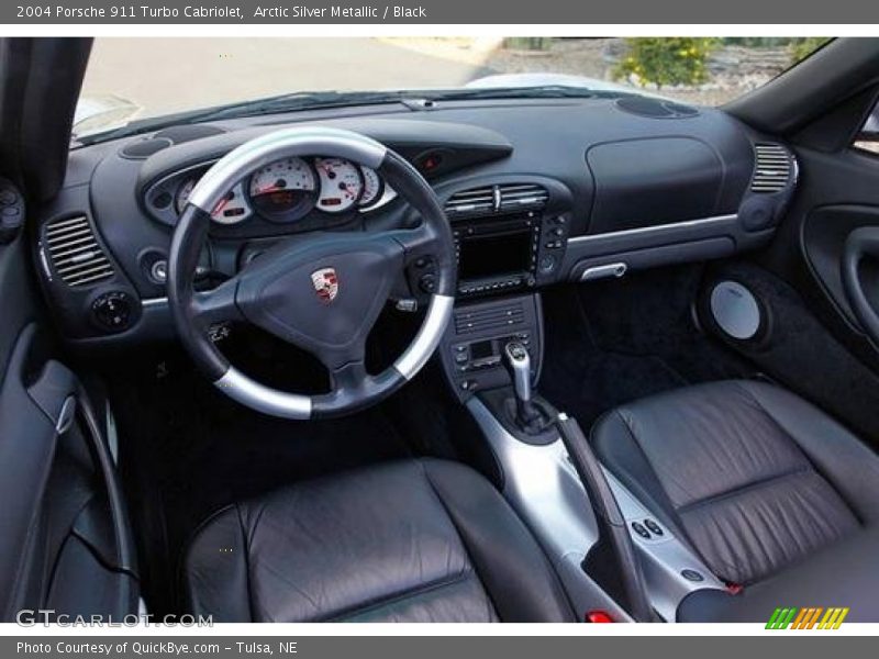 Arctic Silver Metallic / Black 2004 Porsche 911 Turbo Cabriolet