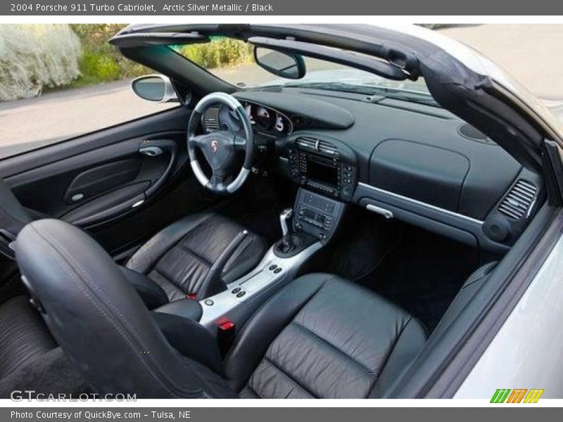 Arctic Silver Metallic / Black 2004 Porsche 911 Turbo Cabriolet