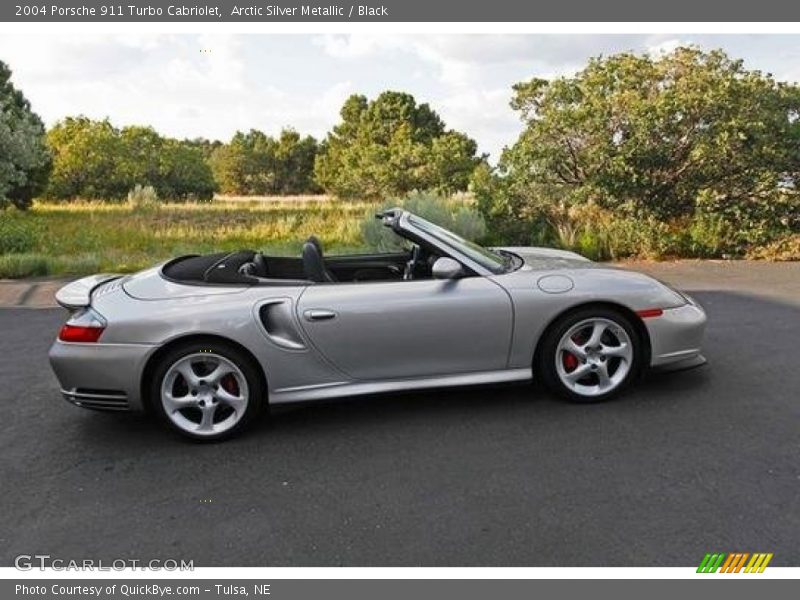 Arctic Silver Metallic / Black 2004 Porsche 911 Turbo Cabriolet