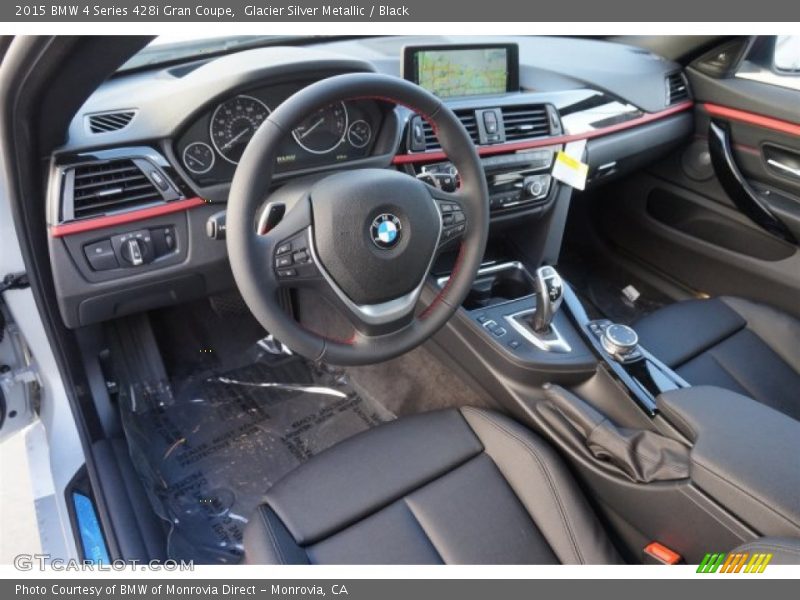 Glacier Silver Metallic / Black 2015 BMW 4 Series 428i Gran Coupe