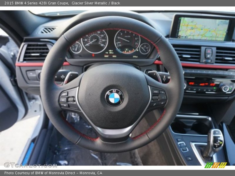 Glacier Silver Metallic / Black 2015 BMW 4 Series 428i Gran Coupe