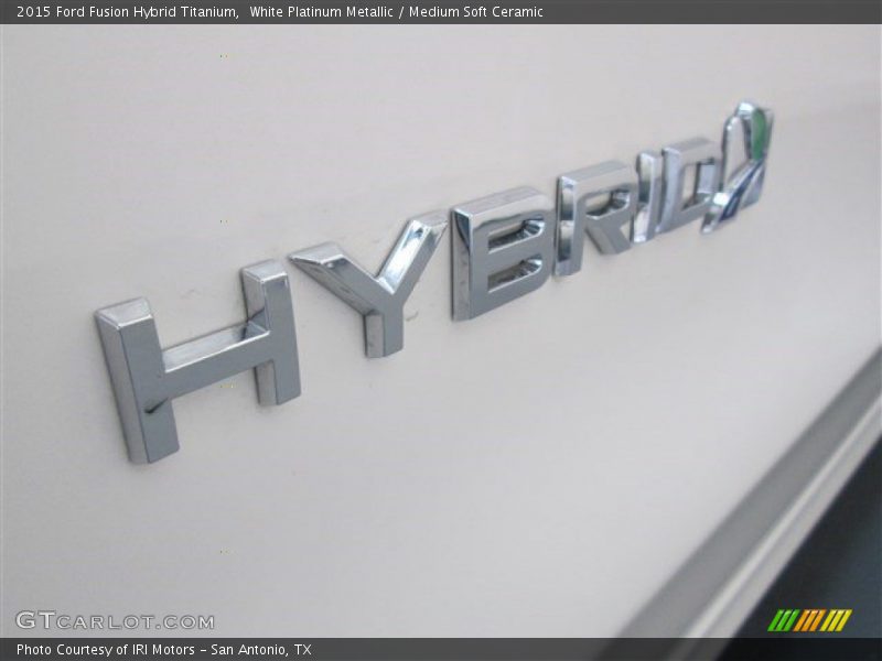 White Platinum Metallic / Medium Soft Ceramic 2015 Ford Fusion Hybrid Titanium