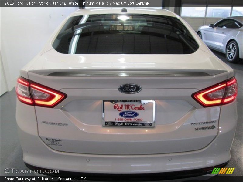 White Platinum Metallic / Medium Soft Ceramic 2015 Ford Fusion Hybrid Titanium