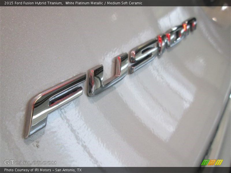 White Platinum Metallic / Medium Soft Ceramic 2015 Ford Fusion Hybrid Titanium