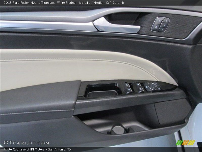 White Platinum Metallic / Medium Soft Ceramic 2015 Ford Fusion Hybrid Titanium