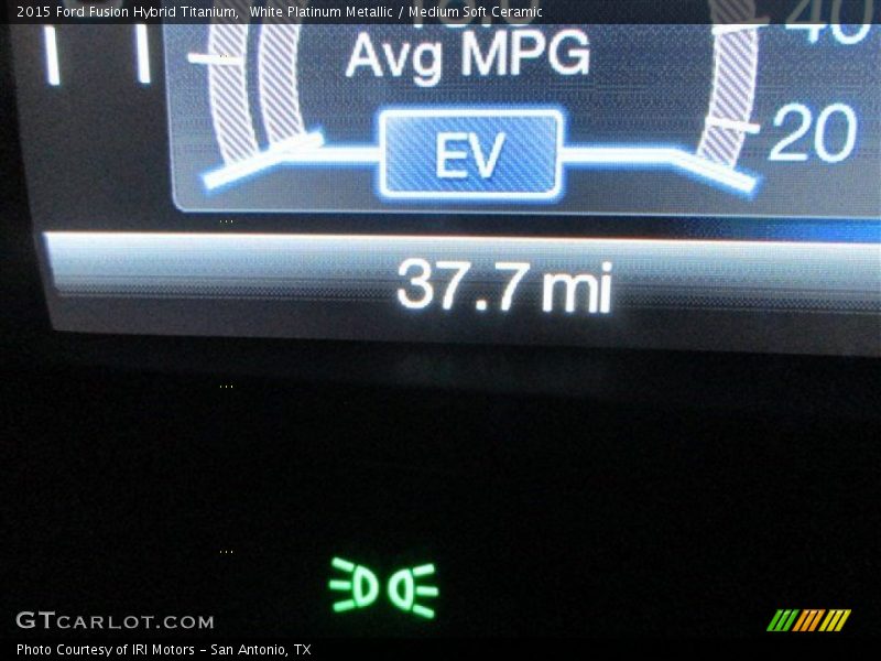 White Platinum Metallic / Medium Soft Ceramic 2015 Ford Fusion Hybrid Titanium