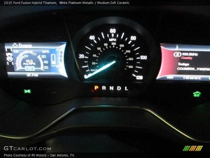 White Platinum Metallic / Medium Soft Ceramic 2015 Ford Fusion Hybrid Titanium